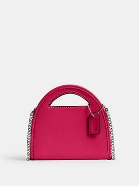 Coach Top Handle Card Case Wallet in Silver Dragonfruit New